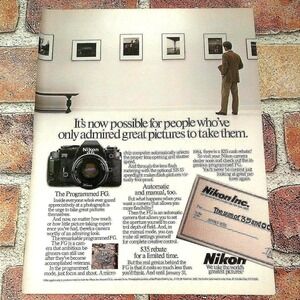 1983‎ Nikon FG 35MM Film Camera Now Possible for People Vtg Print Ad